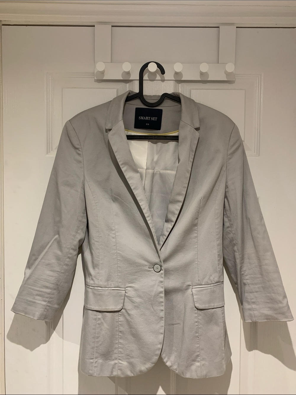 Smart Set Light Gray Tailored Single-Button Blazer